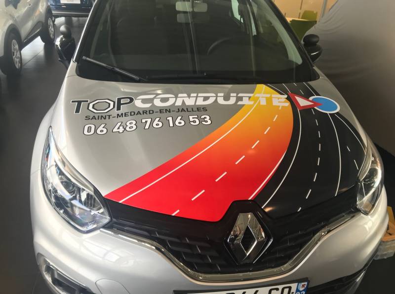 Covering imprimé sur véhicules auto-ecole de st-médard-en-jalles près de Bordeaux