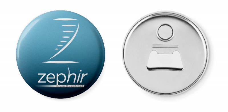 Fabrication de badges personnalisés pour Zephir Project à Andernos